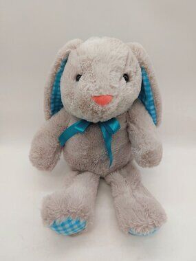 Hobby Lobby Bunny Rabbit Grey Blue Plush Stuffed Easter 14"